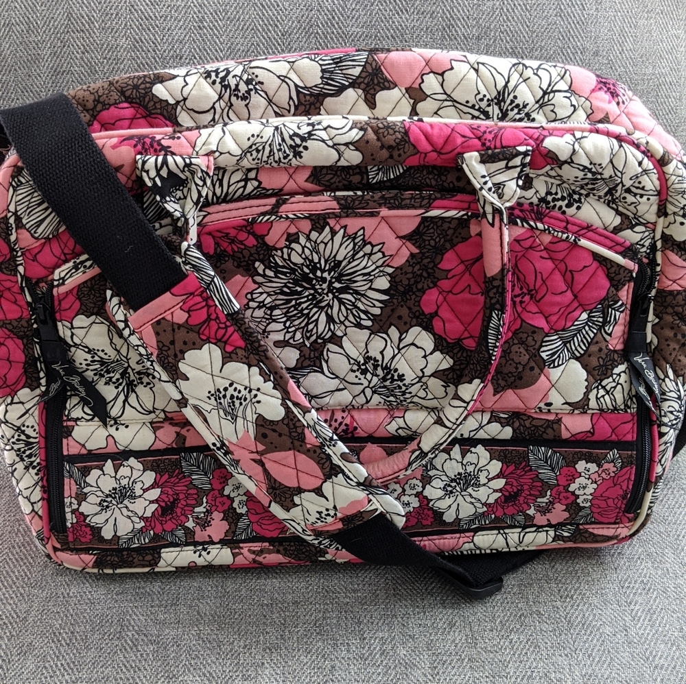 Vera Bradley Mocha Rouge laptop travel bag